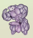 anthro balls big_balls big_muscles big_penis bodily_fluids body_hair clenched_teeth dripping erection flexing genital_fluids genitals huge_muscles humanoid_genitalia humanoid_penis hyper hyper_muscles male muscular muscular_male nude penis precum precum_drip pubes simple_background solo sweat teeth uneven_balls ripped-saurian fish marine shark