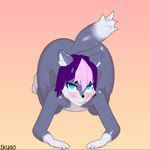 anthro big_butt blue_eyes blush butt femboy hair kneeling looking_at_viewer male nude pink_hair purple_hair solo tail tail_motion tailwag wide_hips ikugo_(artist) ikugo_(character) canid canine canis mammal wolf 1:1 3d_(artwork) 3d_animation animated bad_metadata digital_media_(artwork) high_framerate no_sound short_playtime webm