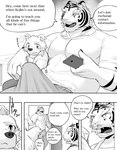 age_difference anthro anthro_on_anthro base_two_layout blockage_(layout) blush brother_(lore) brothers_(lore) canid canine canis clothed clothing comic dialogue domestic_dog english_text erection erection_under_clothing felid four_frame_image group hard_translated horizontal_blockage kyatune larger_male male male/male mammal monochrome muscular muscular_male older_male pantherine pecs repeated_dialogue repeated_text sibling_(lore) size_difference smaller_male speech_bubble text third-party_edit tiger translated trio younger_male