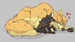 affectionate ear_lick female feral heart_symbol laid_down licking male sitting tongue young young_feral toxicfcknworld toxic_(toxicfcknworld) canid canine canis mammal maned_wolf wolf 16:9 absurd_res hi_res shaded signature widescreen