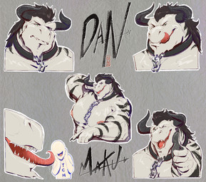 ambiguous_gender anthro big_muscles big_pecs black_hair bodily_fluids collar duo gesture green_eyes hair hand_gesture huge_muscles huge_pecs larger_anthro larger_male licking licking_another licking_lips licking_own_lips licking_partner looking_at_viewer male muscular muscular_anthro muscular_male nipples open_mouth pecs pink_nipples pointing pointing_at_viewer saliva saliva_on_tongue sharp_teeth size_difference smaller_ambiguous smaller_human solo tapering_tongue teeth telegram_sticker thumbs_up tongue tongue_out vein veiny_muscles white_body pinkgirlpen european_mythology mythology dan_maku ych_(character) dragon human mammal mythological_creature mythological_scalie scalie western_dragon 2022 digital_media_(artwork) hi_res signature