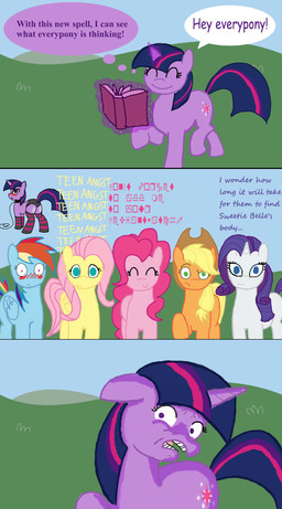 2012 applejack_(mlp) book comic cutie_mark english_text equine equinox23 female feral fluttershy_(mlp) friendship_is_magic group hat horn horse lesbian magic my_little_pony panties pegasus pinkie_pie_(mlp) pony rainbow_dash_(mlp) rarity_(mlp) stockings text twilight_sparkle_(mlp) underwear unicorn wingdings wings
Rating: Questionable
Score: 20
User: Robinebra
Date: February 29, 2012