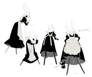 2_horns ambiguous_gender anthro biped black_body blush blush_lines bodily_fluids bow_ribbon clothing dress dripping duo front_view genital_fluids hand_under_chin head_in_hands headdress holding_clothing holding_dress holding_object hollow_eyes horn leaning leaning_forward long_dress long_legs maid_headdress maid_uniform rear_view shaking side_view simple_background tentacle_around_leg tentacles text uniform vaginal_fluid_drip vaginal_fluids white_background white_eyes white_face milktea25424633 hollow_knight_(franchise) team_cherry hollow_knight_(character) pure_vessel_(hollow_knight) the_knight_(hollow_knight) arthropod shadow_creature vessel_(species) 2025 chinese_description chinese_text digital_drawing_(artwork) digital_media_(artwork) hi_res multiple_scenes