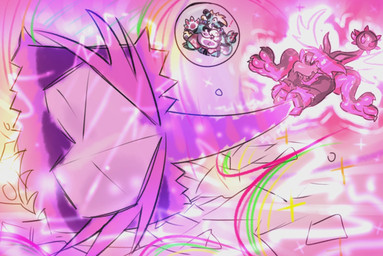 angry anthro blue_body clothing fight fire group hammer magenta_body magenta_flames male male/male protective ruffleztheampharos size_difference spikeball_tail tools trio weapon suchlambada17 nintendo pokemon neeco_neecoola ampharos generation_2_pokemon generation_7_pokemon goo_creature pokemon_(species) salazzle