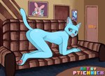 anthro blue_body blue_fur female fur nude nude_anthro nude_female paws pink_nose solo tail ptichnick cartoon_network the_amazing_world_of_gumball nicole_watterson domestic_cat felid feline felis mammal hi_res