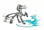 accessory blue_body blue_eyes dreadlocks duo feral grey_body hair_accessory hair_tie hooves incorporeal male stripes jakalgallery hasbro my_little_pony ruzeth equid equine mammal spirit zebra hi_res