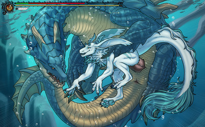 anal anal_penetration animal_genitalia anthro anthro_on_feral anthro_penetrated anus balls bestiality bubble caustics claws duo erection feral feral_penetrating feral_penetrating_anthro finger_claws genital_slit genitals interspecies larger_feral larger_male long_neck long_tail male male/male male_anthro male_feral male_on_anthro male_on_feral male_penetrated male_penetrating male_penetrating_male penetration penis sex size_difference smaller_anthro smaller_male smaller_penetrated tail thick_tail toe_claws underwater underwater_sex water tomush capcom monster_hunter mythology kiawa_(oceansend) afika ambient_fish ambient_sealife dragon lagiacrus leviathan_(mh) mythological_creature mythological_scalie scalie digital_media_(artwork) hi_res shaded