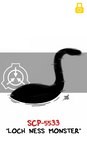 ambiguous_gender black_text blurred_character feral lock_symbol logo long_neck red_text side_view simple_background solo text white_background yellow_lock_symbol zal-cryptid european_mythology mythology scottish_mythology scp_foundation scp-5533 cryptid loch_ness_monster 2022 artist_name character_name colored dated digital_drawing_(artwork) digital_media_(artwork) english_text hi_res signature