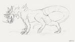 animal_genitalia cloaca eyelashes female feral forked_tongue genitals horn presenting presenting_cloaca raised_tail side_view simple_background solo tail tan_background tongue diamondbackdrake mythology dragon mythological_creature mythological_scalie scalie wingless_dragon 16:9 2023 guide_lines hi_res signature sketch widescreen