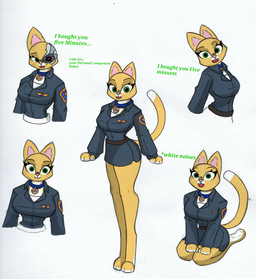 anthro anthrofied big_breasts big_butt bottomwear breasts butt clothed clothing collar collar_tag crossgender cybernetic_eye cybernetics dialogue exposed_endoskeleton feet female fully_clothed handpaw hands_on_legs hands_on_own_legs hindpaw kneeling looking_at_viewer machine mtf_crossgender multiple_poses open_mouth paws pose simple_background skirt solo standing talking_to_viewer text thick_thighs uniform white_background pace-maker lightyear_(film) sox_(lightyear) android domestic_cat felid feline felis hybrid mammal robot absurd_res colored english_text hi_res multiple_images