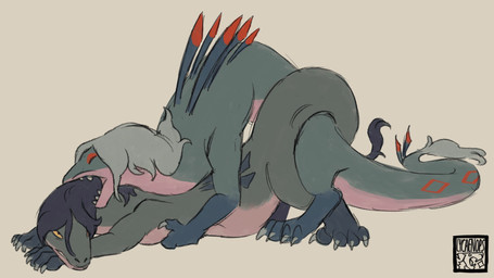 bite duo female feral humping male male/female penetration sex spines vaginal vaginal_penetration lycaenops amphibian bogglyr 16:9 animated hi_res widescreen