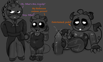 age_difference anthro becoming_erect caught_off_guard clock clothing costume devil_costume dialogue duo edging embarrassed erection erection_under_clothing feet food foot_fetish foot_play footjob for_a_head fruit halloween_costume holidays hooves looking_at_viewer male male/male pedophilia_humiliation penile plant pocketwatch poking_penis pumpkin pumpkin_head sex simple_background slightly_chubby slightly_chubby_male talking_to_another teasing text tongue tongue_out watch young young_anthro young_male pebblegorepup blushcrunch_studio dandy's_world halloween roblox dyle_timesly gourdy_holloway object_head 2025 black_and_white digital_media_(artwork) english_text hi_res monochrome