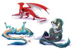 antlers claws feral fur group horn membrane_(anatomy) membranous_wings scales smile spines tail wings silvyr asian_mythology east_asian_mythology european_mythology mythology dragon eastern_dragon mythological_creature mythological_scalie scalie western_dragon 2022 digital_media_(artwork)