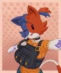 anthro bell bell_collar clothed clothing collar female fingerless_gloves fur gloves hair hand_on_head handwear multicolored_body multicolored_fur open_mouth simple_background smile solo tail tattoo thick_thighs white_body white_fur dmoon epic_games fortnite cate_meowdy calico_cat domestic_cat felid feline felis mammal 2025 absurd_res digital_media_(artwork) hi_res