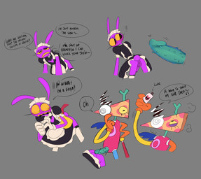 4_fingers annoyed anthro anus backsack balls big_penis big_pupils black_text blush bodily_fluids bottomless bottomless_anthro bottomless_male clothed clothing cloud constricted_pupils crossdressing dilated_pupils duo exclamation_point eyelashes eyeshadow fingers frown genitals gloves handwear heart_symbol imminent_sex long_eyelashes looking_back lube_bottle maid_headdress maid_uniform makeup male male/male male_anthro male_virgin mouthless panicking penis penis_awe penis_size_difference puffy_anus pupils sarcasm scribble_eyes sharp_teeth small_pupils speech_bubble spiked_penis spikes spikes_(anatomy) stated_virginity sweat sweatdrop teeth text uniform virgin waist_grab white_clothing white_gloves white_handwear yellow_sclera karnthud glitch_productions the_amazing_digital_circus bazooble_(tadc) evil_gangle_(tadc) jax_(tadc) humanoid lagomorph leporid living_toy mammal rabbit 2026 english_text hi_res nonbinary_(lore)