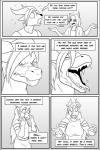 anthro canid canine clock-face clothed clothing comic dragon duo english_text female fox hi_res male mammal monochrome mythological_creature mythological_scalie mythology scalie species_transformation text transformation