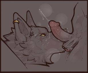 ball_suck balls bodily_fluids duo erection fellatio fur genital_fluids genitals humanoid_genitalia humanoid_penis male male/male nude oral penetration penile penis precum sex simple_background sucking tongue tongue_out clyde_wolf canid canine canis mammal digital_media_(artwork) monochrome sketch