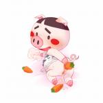 black_eyes black_hair blush carrot female food genitals hair kemono open_mouth plant pussy solo vegetable cotora animal_crossing nintendo truffles_(animal_crossing) domestic_pig mammal suid suine sus_(pig) 1:1