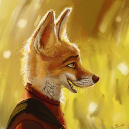 anthro backlighting backpack clothed clothing fur light male open_mouth open_smile outside smile solo whiskers swish canid canine fox mammal 1:1 digital_media_(artwork) hi_res lighting