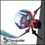 ambiguous_gender bubble parody simple_background solo white_background cjdraw marvel nintendo pokemon spider-man_(series) spider-man_(character) arachnid arthropod dewpider generation_7_pokemon pokemon_(species) spider 1:1