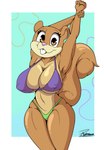 anthro big_breasts big_butt bikini bodily_fluids breasts brown_body brown_fur buckteeth butt clothing female flower_cloud_(spongebob) fluffy fluffy_tail fur huge_hips hyper nipples solo sweat sweaty_butt swimwear tail teeth thick_thighs two-piece_swimsuit wide_hips reymonrr nickelodeon spongebob_squarepants sandy_cheeks mammal rodent sciurid tree_squirrel absurd_res hi_res