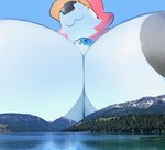 anthro big_breasts black_nose blue_collar breasts chest_tuft collar day female freckled_face freckles grey_nipples lake low-angle_view macro mountain nipples outside photo_background smile solo tuft sofmallow liliko_(sofmallow) kangaroo macropod mammal marsupial 2024 absurd_res digital_drawing_(artwork) digital_media_(artwork) hi_res photography_(artwork) nonbinary_(lore)