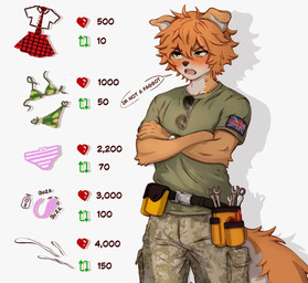 angry anthro arm_tuft aviator_glasses bikini black_nose blush bodily_fluids bottomwear camo camo_bikini camo_bottomwear camo_clothing camo_pants camo_print camo_swimwear clock clothing countershade_face countershade_tail countershading crossed_arms cum cumshot dialogue ejaculation elbow_tuft eyelashes eyewear floppy_ears forceps fur genital_fluids glasses green_bottomwear green_clothing green_eyes green_pants green_shirt green_topwear hair homophobic_slur interaction_drive male medical_instrument messy_hair multicolored_body multicolored_fur open_mouth orange_body orange_fur orange_hair panties pants pattern_bikini pattern_bottomwear pattern_clothing pattern_panties pattern_pants pattern_swimwear pattern_underwear pink_clothing pink_panties pink_underwear school_uniform scientific_instrument sex_toy shirt simple_background solo speech_bubble strip_game striped_bottomwear striped_clothing striped_panties striped_underwear stripes surgical_instrument swimwear tail text tool_belt tools topwear trend tuft tweezers two-piece_swimsuit two_tone_body two_tone_fur underwear uniform vibrator watch white_background white_body white_countershading white_fur wrench wristwatch loserartgirl alexander_sterling canid canine canis domestic_dog mammal 2026 digital_drawing_(artwork) digital_media_(artwork) english_text portrait three-quarter_portrait