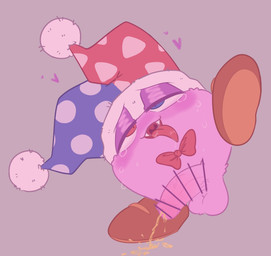 armless balls biped blue_eyes blush bodily_fluids bow_tie censor_bar censored_genitalia censored_penis clothing drooling drunk fangs fool's_hat fur genital_fluids genitals half-erect hat headgear headwear heart_symbol heterochromia humanoid_genitalia humanoid_penis ineffective_censorship looking_at_viewer male narrowed_eyes on_one_leg open_mouth open_smile peeing penis purple_balls purple_body purple_fur red_eyes saliva saliva_on_tongue smile solo standing substance_intoxication tears teeth tongue tongue_out urine urine_on_ground urine_stream vein veiny_penis ariarik_o0 kirby_(series) nintendo marx_(kirby) waddling_head 2023 censored digital_drawing_(artwork) digital_media_(artwork) english_description hi_res japanese_description