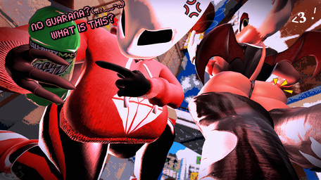 beverage big_breasts boots bottomwear bottomwear_down breasts bridge butt city clothed clothing cowboy_hat cross-popping_vein detailed_background duo emoji female footwear hat headgear headwear heart_symbol mask pants pants_down partially_clothed perspective red_clothing shoes sky soda soda_bottle text tongue wings michmachape hollow_knight_(franchise) mountain_dew sega sonic_the_hedgehog_(series) team_cherry hornet_(hollow_knight) rouge_the_bat arthropod bat insect mammal 3d_(artwork) digital_media_(artwork) hi_res
