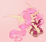 anthro artist_name bat bat_pony bat_wings blood bodily_fluids breasts cleavage clothed clothing colored_nails digital_media_(artwork) ear_piercing equid equine eyelashes eyeshadow fangs female flutterbat_(mlp) fluttershy_(mlp) friendship_is_magic fur hair half-closed_eyes hasbro heart_(marking) heart_symbol hi_res hybrid jewelry legwear lingerie long_hair makeup mammal markings membrane_(anatomy) membranous_wings my_little_pony nails narrowed_eyes necklace piercing pink_hair red_eyes simple_background sitting smile solo spookieghoulie stockings teeth underwear watermark wings