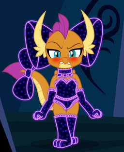 accessory anthro armwear bite biting_lip blush bow_ribbon clothed clothing elbow_gloves female furgonomics gloves hair_accessory hair_bow hair_ribbon handwear legwear lingerie orange_body ribbons solo sparkles stockings tail tail_accessory tail_bow tail_ribbon badumsquish friendship_is_magic hasbro my_little_pony mythology smolder_(mlp) tantabus dragon mythological_creature mythological_scalie scalie absurd_res hi_res