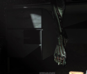advertisement breasts claws feet female furniture genitals nude seductive solo table vulva serrablends mrlolzies101_(modeler) alien_(franchise) alien xenomorph 3d_(artwork) 3d_animation animated digital_media_(artwork) hi_res no_sound short_playtime video