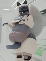 belly belly_jiggle belly_on_penis big_belly bouncing_belly gender_symbol genitals glistening glistening_body head_tilt inside jiggling looking_at_viewer machine male not_furry obese overweight penis screen screen_face solo standing stretch_marks symbol tail thick_tail thick_thighs unusual_anatomy unusual_genitalia unusual_penis kolajo humanoid robot robot_humanoid 3d_(artwork) 3d_animation animated digital_media_(artwork) webm