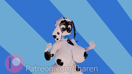 anthro big_breasts black_spots blue_background breast_expansion breasts expansion female fur huge_breasts hyper hyper_breasts markings nipples simple_background solo spots spotted_body spotted_fur white_body white_fur fharen 101_dalmatian_street 101_dalmatians disney dizzy_(101_dalmatians) canid canine canis dalmatian domestic_dog mammal 16:9 3d_(artwork) 3d_animation animated digital_media_(artwork) no_sound short_playtime video widescreen