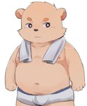 anthro belly blush bulge clothing male navel nipples overweight solo towel underwear young young_anthro tongmung24 bear mammal 2022 hi_res