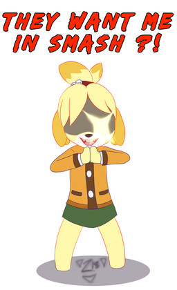 anthro black_nose blonde_hair bottomwear brown_clothing brown_sweater brown_topwear clothing dialogue female front_view green_bottomwear green_clothing green_skirt hair interrobang open_mouth skirt solo standing sweater text topwear erie51 animal_crossing nintendo isabelle_(animal_crossing) canid canine canis domestic_dog mammal shih_tzu toy_dog 2018 dated digital_media_(artwork) english_text flat_colors hi_res