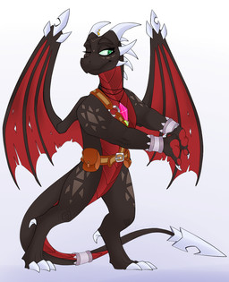 accessory anthro blinking bracelet claws crystal female horn jewelry necklace paws pockets solo stretching tail wings certified_dmbass activision mythology spyro_the_dragon cynder dragon mythological_creature mythological_scalie scalie 2022 digital_media_(artwork) hi_res