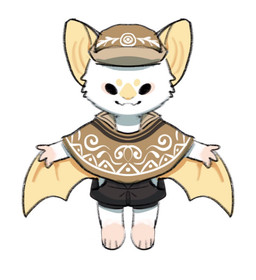 anthro black_bottomwear black_clothing black_pants bottomwear brown_clothing brown_hat brown_headwear brown_topwear cheek_tuft clothed clothing facial_tuft front_view hat headgear headwear male membrane_(anatomy) membranous_wings mouth_closed orange_ears orange_wings pants simple_background simple_eyes solo topwear tuft unsigned white_background winged_arms wings asnnonaka bat honduran_white_bat leaf-nosed_bat mammal microbat yangochiropteran full-length_portrait portrait