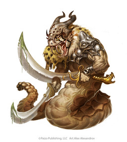 animal_skin anthro apode armor fangs headgear helmet holding_melee_weapon holding_object holding_sword holding_weapon legless male melee_weapon open_mouth pauldron pupils serpentine simple_background slit_pupils solo standing sword teeth weapon white_background alex_alexandrov paizo draconcopode naga official_art