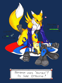 3_toes 4_fingers angry anthro black_nose black_sclera blue_body blue_fur blush breasts clothing dipstick_tail dominant dominant_female duo feet female female_symbol fingerless_gloves fingers fist forced fur gameplay_mechanics gender_symbol glistening gloves grasp grin gui handwear health_bar heart_symbol kneeling looking_away looking_down lying male male/female male_symbol markings navel nipples nude on_back on_ground on_top pokeball pokemon_battle pose red_eyes restrained shadow side_boob simple_background sitting smile spread_legs spreading standard_pokeball struggling submissive submissive_male symbol tail tail_markings text toes transparent_background wrestling yellow_body yellow_fur danwolf15 bandai_namco digimon nintendo pokemon canid canine digimon_(species) generation_4_pokemon lucario mammal pokemon_(species) renamon 2014 alpha_channel crossover english_text hi_res