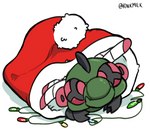 beta_design chibi christmas_clothing christmas_headwear clothing hat headgear headwear holidays looking_up santa_hat kinkmilk beta_pokemon_games christmas nintendo pokemon deazle arthropod beta_pokemon_(species) beta_yanmega generation_4_pokemon insect pokemon_(species) hi_res