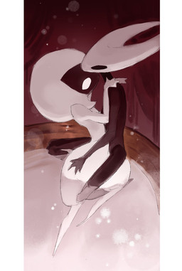 anthro biped black_body black_eyes border butt butt_grab detailed_background duo empty_eyes female female/female female_anthro female_humanoid hand_on_butt holding_partner inside looking_at_another looking_at_partner mouthless nude spa white_body white_border white_eyes justdog hollow_knight:_silksong hollow_knight_(franchise) team_cherry hornet_(hollow_knight) lace_(hollow_knight:_silksong) arthropod humanoid 2025 hi_res