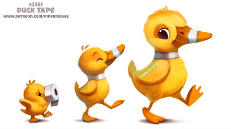 ambiguous_gender black_eyes duct_tape eyes_closed feathers feral group humor pun simple_background tape visual_pun white_background yellow_body yellow_feathers young piper_thibodeau anatid anseriform avian bird duck digital_media_(artwork) digital_painting_(artwork) painting_(artwork)