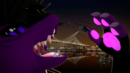 acey5717 aircraft anthro city city_background close-up duo extreme_size_difference fangs fur glowing glowing_mouth halo helicopter macro male male/male mouth_shot open_mouth oral_vore purple_body purple_fur rope size_difference soft_vore swallowing teeth tongue vehicle vore kitsunaki canid canine fox mammal novabeast 2025 3d_(artwork) blender_(artwork) digital_media_(artwork)