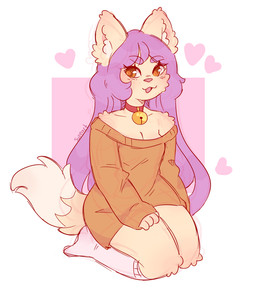 4_fingers anthro bangs bell bell_collar bent_legs blush blush_lines breasts cleavage clothed clothed_anthro clothed_female clothing collar ear_tuft eyebrow_through_hair eyebrows eyelashes eyelashes_through_hair female female_anthro fingers fluffy fluffy_tail footwear fur grey_knee_socks hair hand_on_leg hand_on_own_leg hand_on_own_thigh hand_on_thigh heart_symbol hearts_around_head knee_highs knee_socks knee_tuft leg_tuft legwear long_hair medium_breasts open_mouth open_smile orange_clothing orange_eyes orange_sweater orange_topwear pantsless_anthro pantsless_female pink_inner_ear pink_nose pink_tongue purple_eyebrows purple_hair rectangle red_collar simple_background sitting smile socks solo sweater tail tan_body tan_fur tan_tail text thick_eyebrows tongue topwear translucent translucent_hair tuft two_tone_tail white_background suzeart mina_(suzeart) domestic_cat felid feline felis mammal 2024 artist_name colored digital_drawing_(artwork) digital_media_(artwork) english_description guide_lines shaded