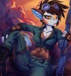 anthro clothing costume female gun military ranged_weapon rifle sniper solo uniform weapon prisma6 canid canine fox mammal hi_res