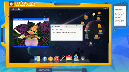 anthro big_breasts black_hair breasts brown_body clothed clothing computer electronics female fur gloves green_eyes hair handwear looking_at_viewer solo text boiboi9999 passbass kabalmystic_(modeler) archie_comics sega sonic_the_hedgehog_(archie) sonic_the_hedgehog_(comics) sonic_the_hedgehog_(series) nicole_the_lynx digital_creature felid feline lynx mammal 16:9 3d_(artwork) digital_media_(artwork) hi_res source_filmmaker_(artwork) wallpaper widescreen