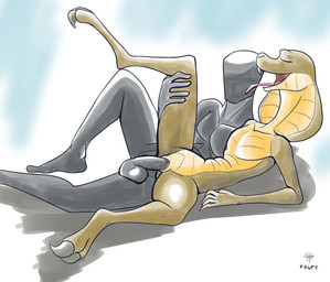 anthro balls claws digitigrade duo female female_penetrated flat_chested forked_tongue genitals human_on_anthro humanoid_genitalia humanoid_penis interspecies looking_pleasured lying male male/female male_penetrating male_penetrating_female on_ground on_side penetration penile penile_penetration penis penis_in_vagina sex slim snake_hood tongue vaginal vaginal_penetration vulva fourssss anon human mammal reptile scalie snake 2019 hi_res