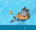 eyewear floatie fur glasses grey_body grey_fur inflatable paws water resachii sachii_(resachii) domestic_ferret gulonine mammal marten mustelid musteline true_musteline weasel hi_res