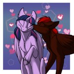 duo eyes_closed feathered_wings feathers female feral fetlocks fur hair heart_symbol hooves horn kissing male male/female purple_body purple_fur purple_hair red_body red_fur red_hair wings foxenawolf friendship_is_magic goldfur's_cogsverse hasbro my_little_pony mythology free_agent_(mlp) twilight_sparkle_(mlp) equid equine mammal mythological_creature mythological_equine pegasus winged_unicorn 1:1